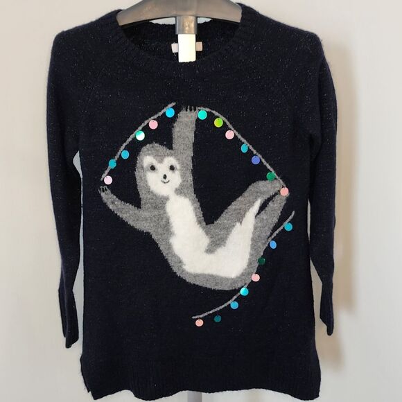 LC Lauren Conrad Sloth Sweater with String Lights Holiday Winter Festive XS - Picture 1 of 6